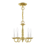 Williamsburgh 5-Light Convertible Mini Chandelier / Semi-Flush Mount in Polished Brass