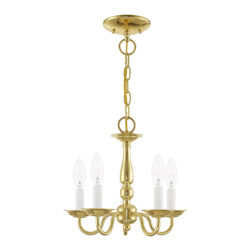 Williamsburgh 5-Light Convertible Mini Chandelier / Semi-Flush Mount in Polished Brass