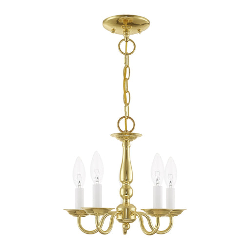 Williamsburgh 5-Light Convertible Mini Chandelier / Semi-Flush Mount in Polished Brass