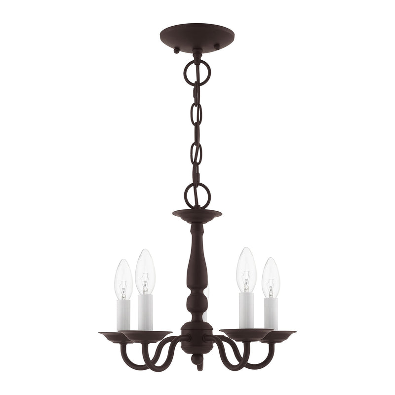 Williamsburgh 5-Light Convertible Mini Chandelier / Semi-Flush Mount in Bronze