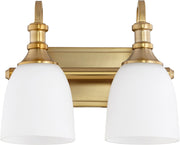 Richmond 2 Light Transitional Vanity in Aged Brass