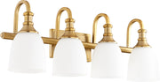 Richmond 4 Light Transitional Vanity in Aged Brass