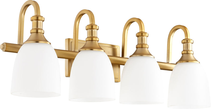 Richmond 4 Light Transitional Vanity in Aged Brass