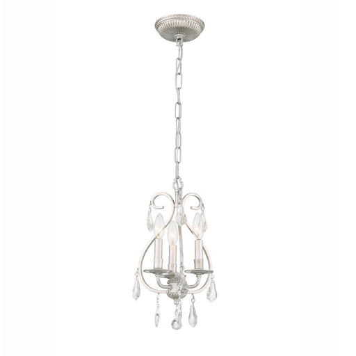 Ashton 3 Light 10" Chandelier in Olde Silver