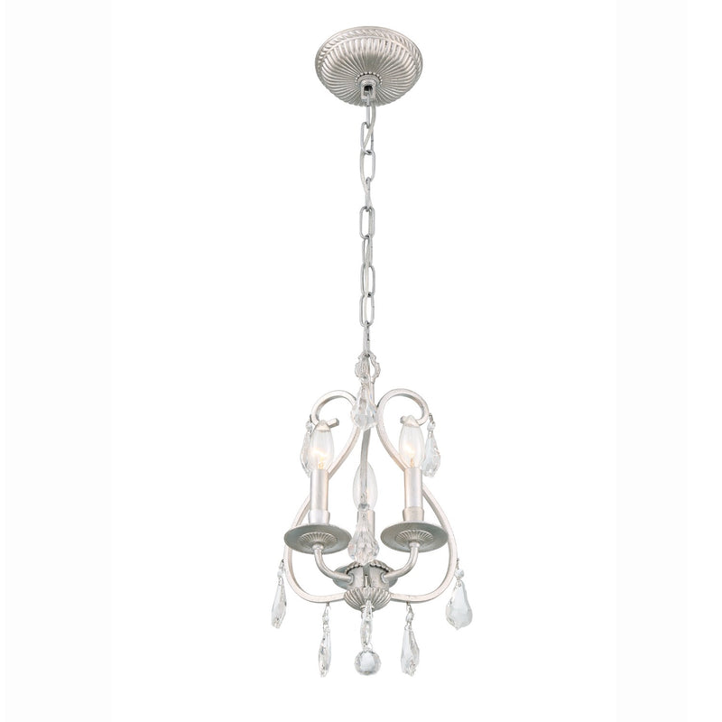 Ashton 3 Light 10" Chandelier in Olde Silver
