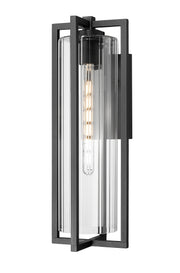 Aura 1 Light 8" Outdoor Wall Light, 22.25" Tall in Black