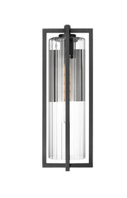 Aura 1 Light 8" Outdoor Wall Light, 22.25" Tall in Black