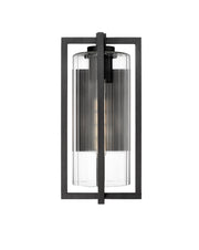 Aura 1 Light 8" Outdoor Wall Light, 16.5" Tall in Black