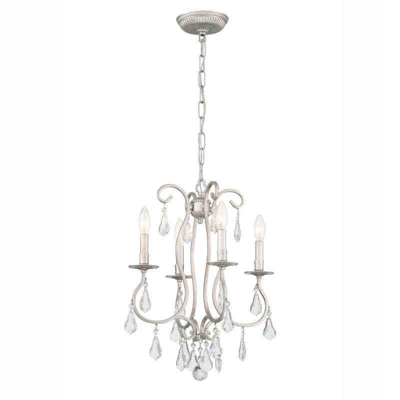 Ashton 4 Light 16" Chandelier in Olde Silver