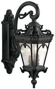 Tournai 2-Light Outdoor Wall Lantern in Textured Black