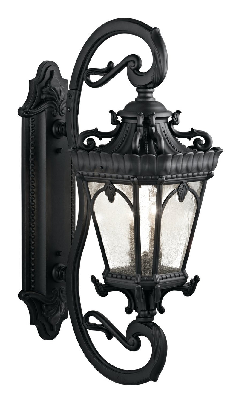 Tournai 4-Light 14" Outdoor Wall Lantern in Textured Black
