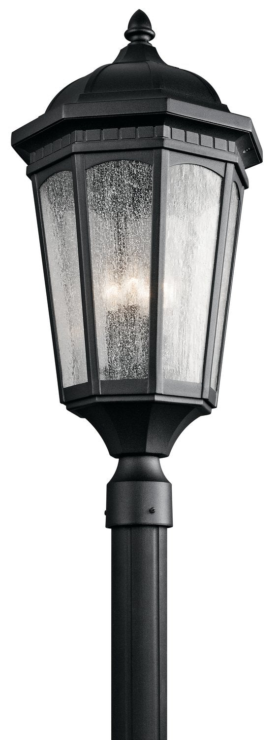 Courtyard 3-Light Outdoor Post Light in Textured Black