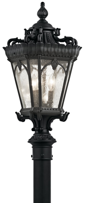 Tournai Outdoor Post Mount 3-Light in Textured Black