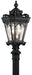 Tournai Outdoor Post Mount 3-Light in Textured Black