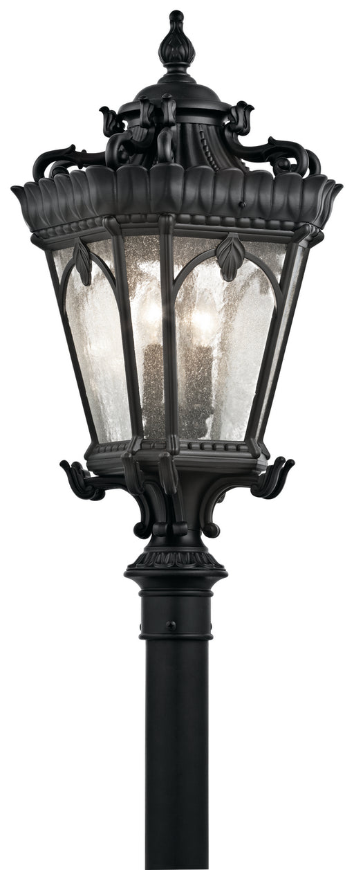 Tournai Outdoor Post Mount 4-Light in Textured Black