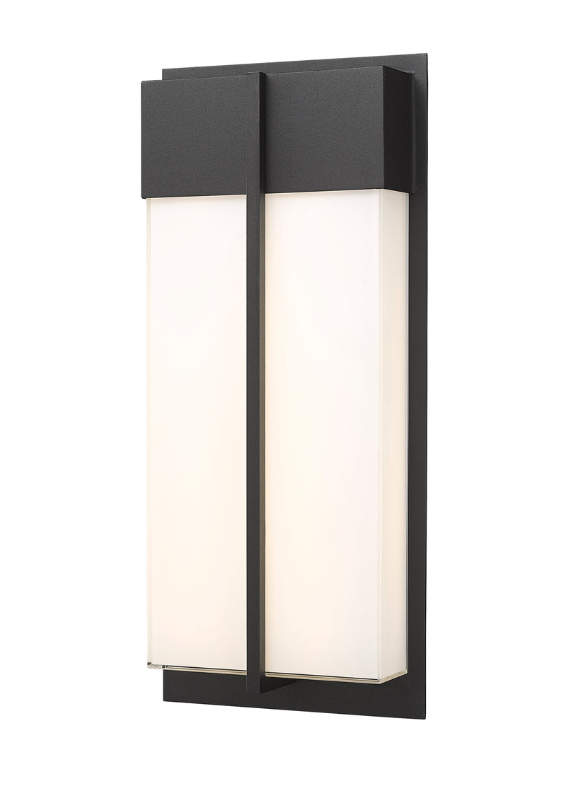Nyx 2 Light 8" Outdoor Wall Light, 18" Tall in Black