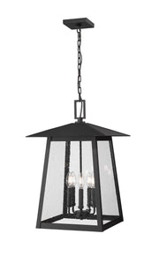 Rainer 5 Light 15.5" Outdoor Chain Mount Ceiling Fixture in Black
