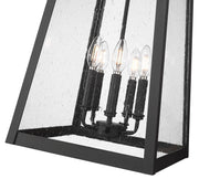Rainer 5 Light 15.5" Outdoor Chain Mount Ceiling Fixture in Black
