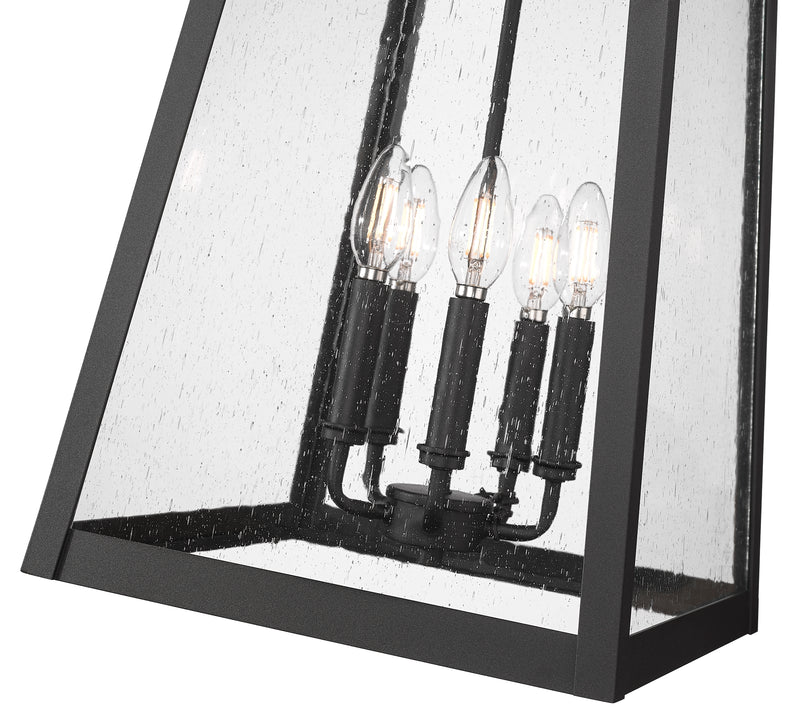 Rainer 5 Light 15.5" Outdoor Chain Mount Ceiling Fixture in Black