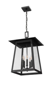 Rainer 5 Light 15.5" Outdoor Chain Mount Ceiling Fixture in Black
