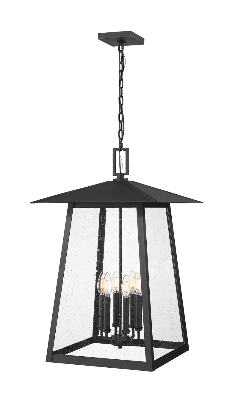 Rainer 6 Light 17.5" Outdoor Chain Mount Ceiling Fixture in Black