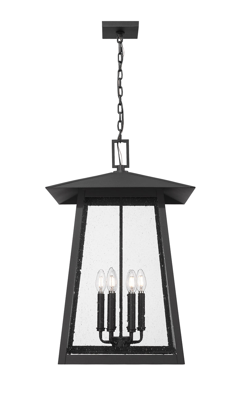 Rainer 6 Light 17.5" Outdoor Chain Mount Ceiling Fixture in Black