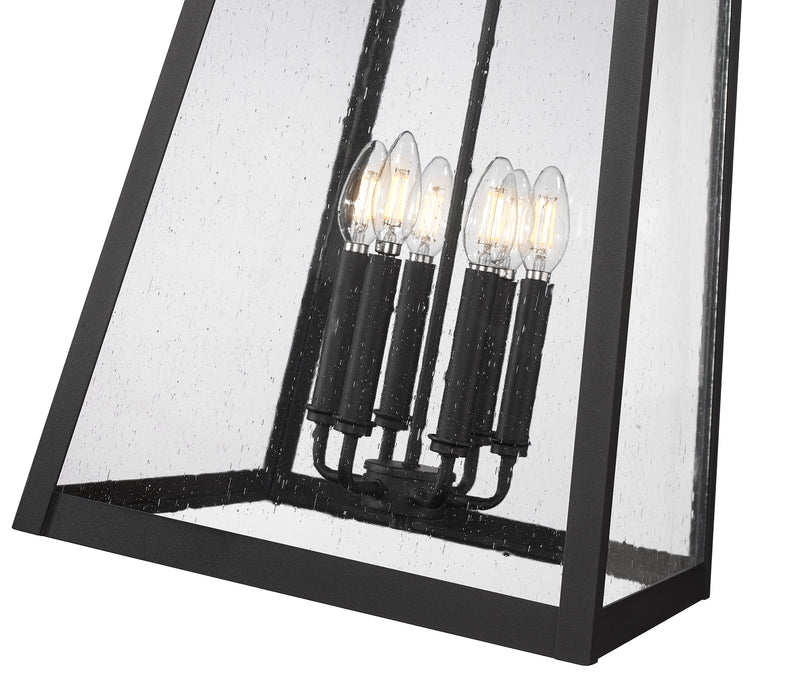 Rainer 6 Light 17.5" Outdoor Chain Mount Ceiling Fixture in Black