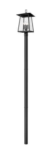 Rainer 4 Light 13.5" Outdoor Post Mount Fixture in Black, 97" Straight Post