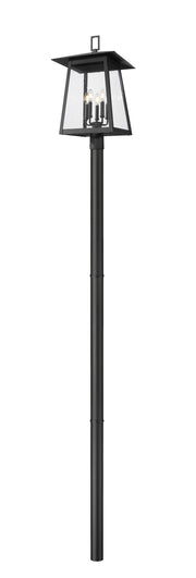 Rainer 5 Light 15.5" Outdoor Post Mount Fixture in Black, 97" Straight Post