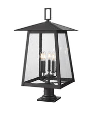 Rainer 5 Light 15.5" Outdoor Post Mount Fixture in Black, Pier Mount, 6" Base