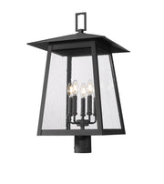 Rainer 5 Light 15.5" Outdoor Post Mount Fixture in Black, Post Top Only, Round Fitter