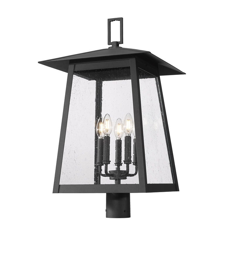 Rainer 5 Light 15.5" Outdoor Post Mount Fixture in Black, Post Top Only, Round Fitter