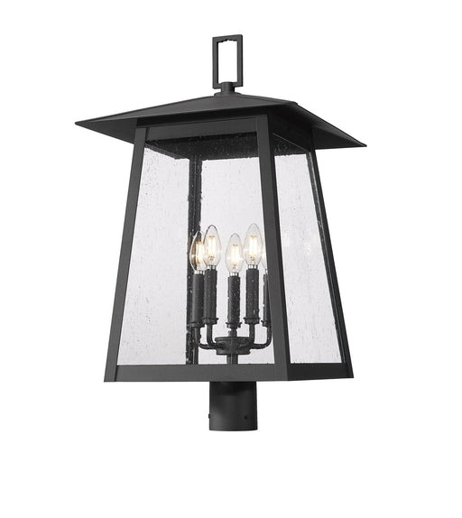 Rainer 5 Light 15.5" Outdoor Post Mount Fixture in Black, Post Top Only, Round Fitter
