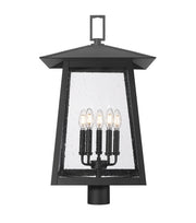 Rainer 5 Light 15.5" Outdoor Post Mount Fixture in Black, Post Top Only, Round Fitter