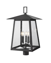 Rainer 5 Light 15.5" Outdoor Post Mount Fixture in Black, Post Top Only, Round Fitter