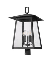Rainer 5 Light 15.5" Outdoor Post Mount Fixture in Black, Post Top Only, Round Fitter
