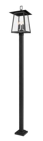 Rainer 5 Light 15.5" Outdoor Post Mount Fixture in Black, 96" Square Post
