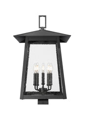 Rainer 5 Light 15.5" Outdoor Post Mount Fixture in Black, Post Top Only, Square Fitter