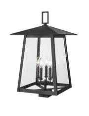 Rainer 5 Light 15.5" Outdoor Post Mount Fixture in Black, Post Top Only, Square Fitter