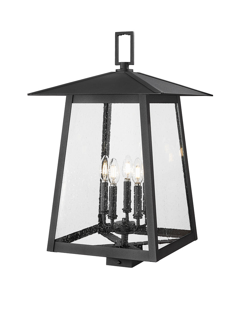 Rainer 5 Light 15.5" Outdoor Post Mount Fixture in Black, Post Top Only, Square Fitter
