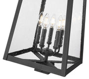 Rainer 5 Light 15.5" Outdoor Post Mount Fixture in Black, Post Top Only, Square Fitter