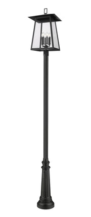 Rainer 6 Light 17.5" Outdoor Post Mount Fixture in Black, 96" Post (511P)