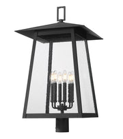 Rainer 6 Light 17.5" Outdoor Post Mount Fixture in Black, Post Top Only, Round Fitter