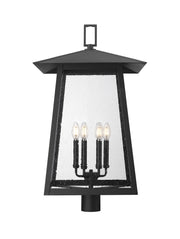 Rainer 6 Light 17.5" Outdoor Post Mount Fixture in Black, Post Top Only, Round Fitter