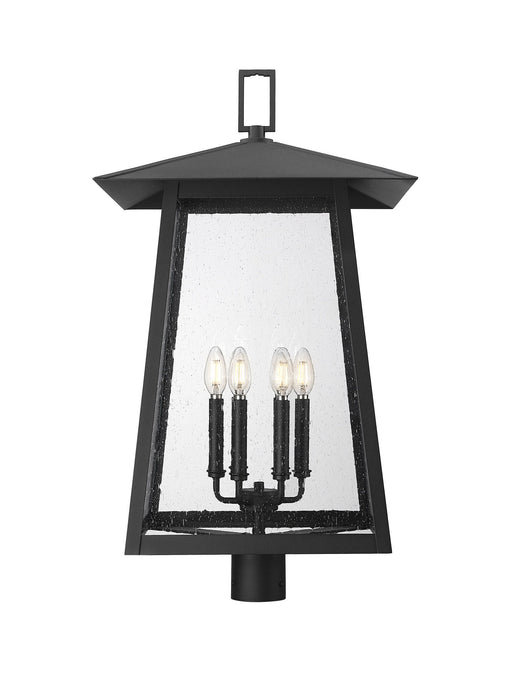 Rainer 6 Light 17.5" Outdoor Post Mount Fixture in Black, Post Top Only, Round Fitter