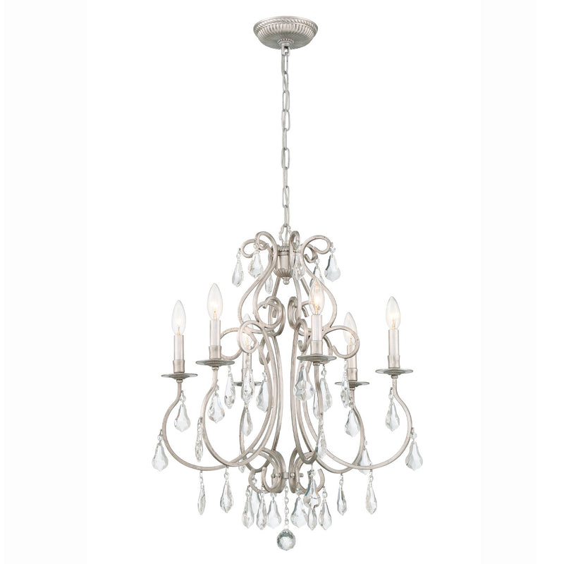 Ashton 6 Light 21.5" Chandelier in Olde Silver
