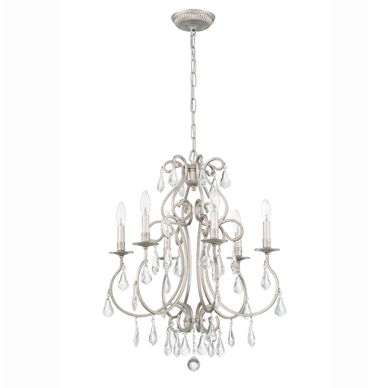 Ashton 6 Light 21.5" Chandelier in Olde Silver