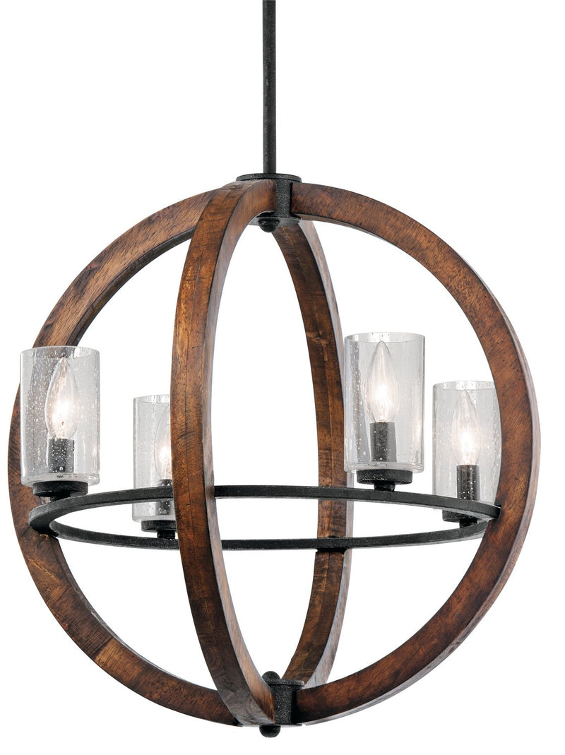 Grand Bank 4-Light Chandelier in Auburn Stained