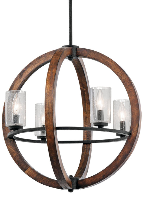 Grand Bank 4-Light Chandelier in Auburn Stained