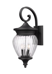 Davina 4 Light 12" Outdoor Wall Light in Black